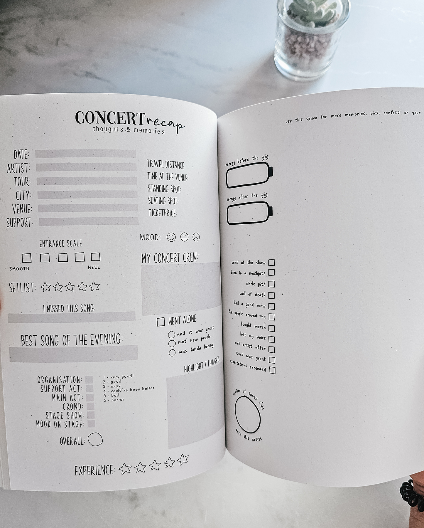 Konzerttagebuch Volume 3 | nachhaltig | Concert Memories | Konzertjournal | A5 | für 70 Konzerte