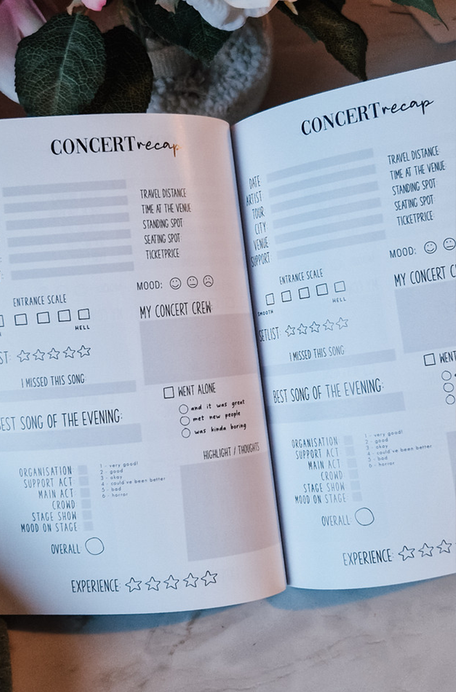 Volume 1 Concert Journal: Eat. Sleep. Concerts. Repeat. REST | mit Kalender für 2024 | A5 Konzerttagebuch