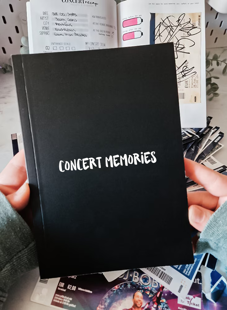 Konzerttagebuch Volume 3 | nachhaltig | Concert Memories | Konzertjournal | A5 | für 70 Konzerte