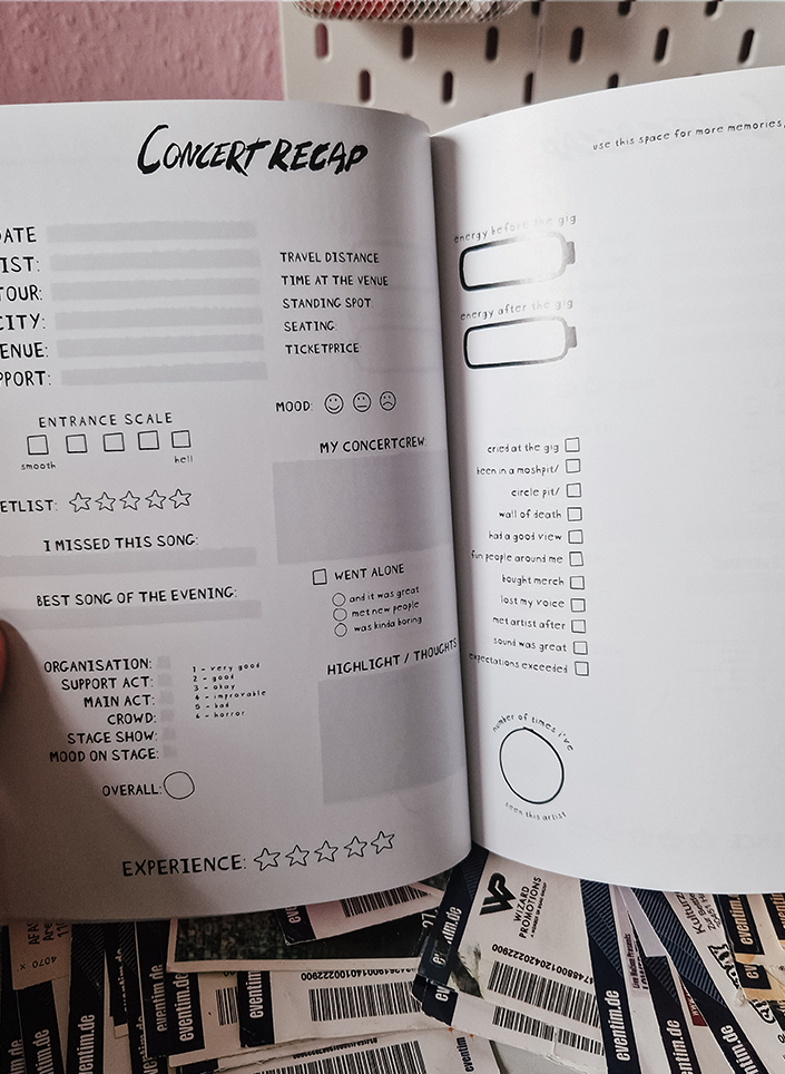 Konzerttagebuch PINK Volume 3 | Concert Memories | nachhaltig | Concert Journal | A5 | für 70 Konzerte