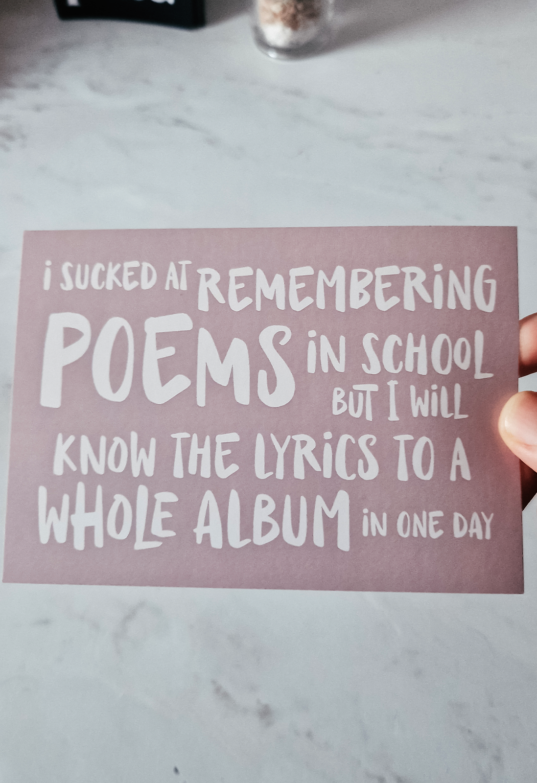 I know an album in one day Postkarte | Konzert Postkarte | Konzertliebe