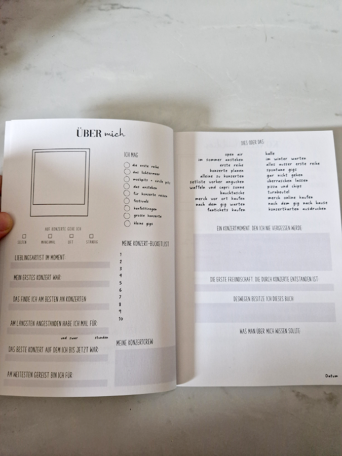 Konzertbuddies Freundschaftsbuch | A5 | Konzertfreunde & Konzertliebe