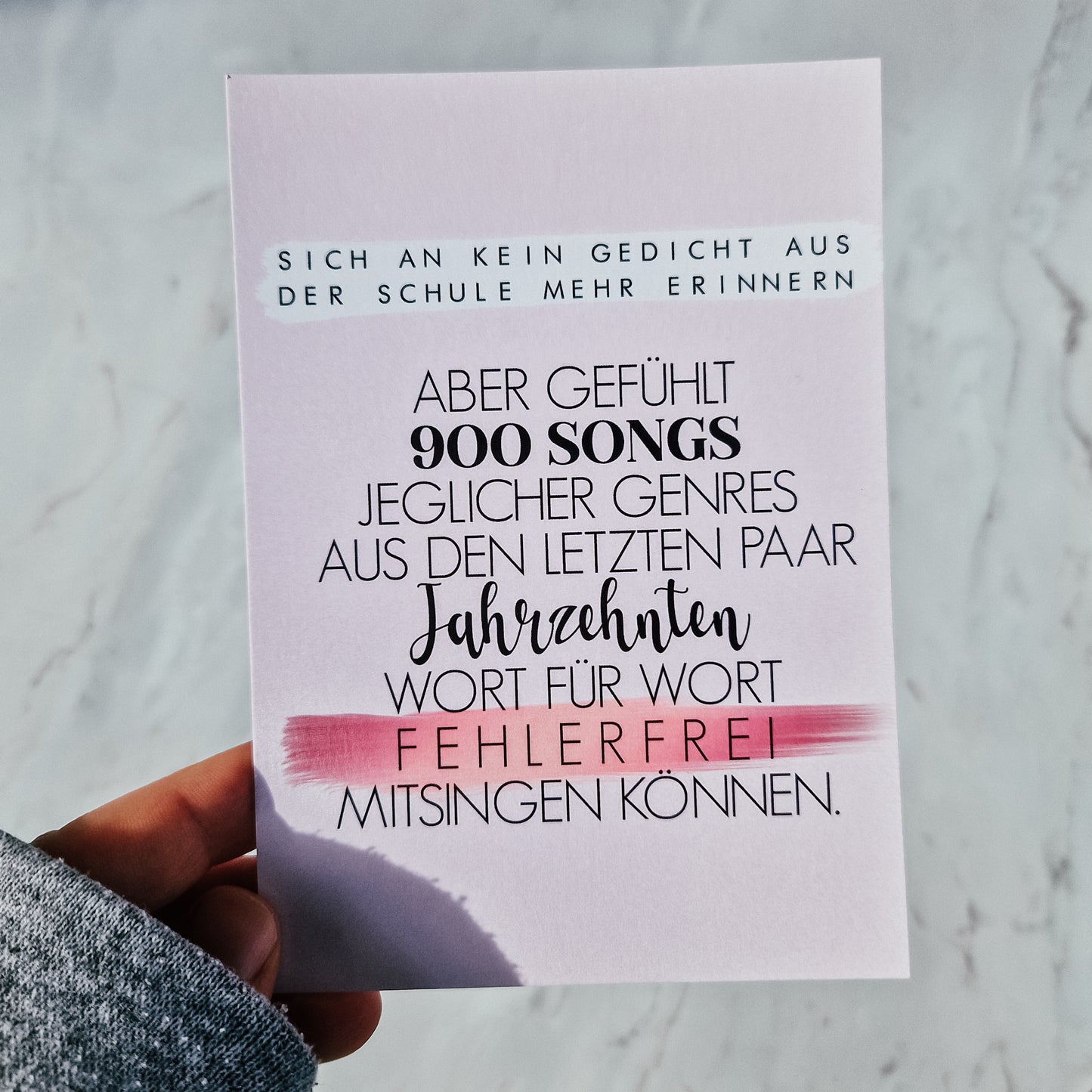 Keine Gedichte, aber Lyrics- Postkarte
