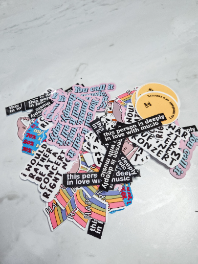 Ooopsie sticker bundle (5x) | SALE | Sticker | music love | Concert love | Music stickers | with defects