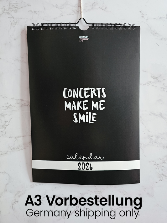 Concert &amp; Music Love - Calendar 2024 | Concert sayings | A3 and A4