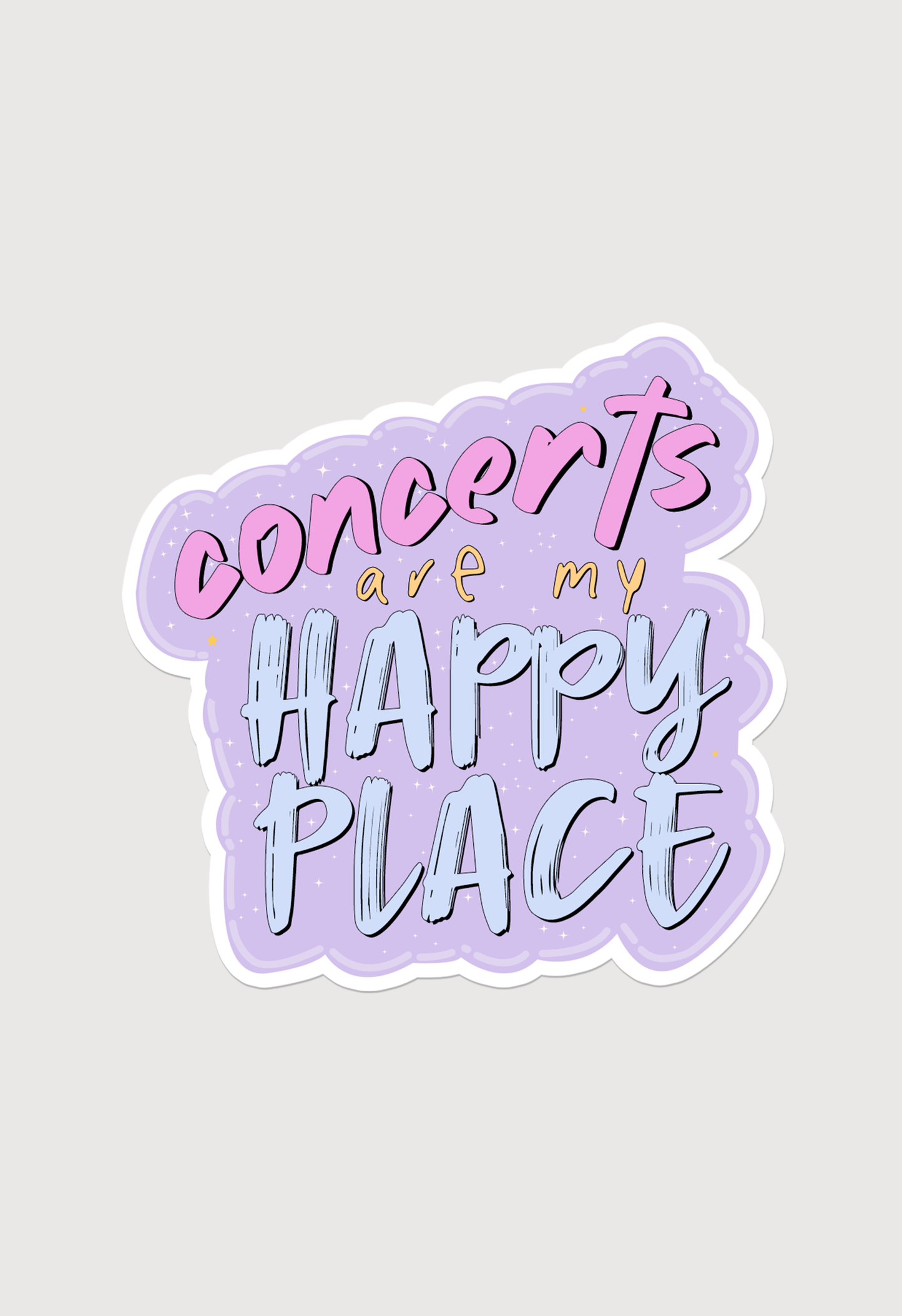 Concerts are my happy place | Glittery stickers