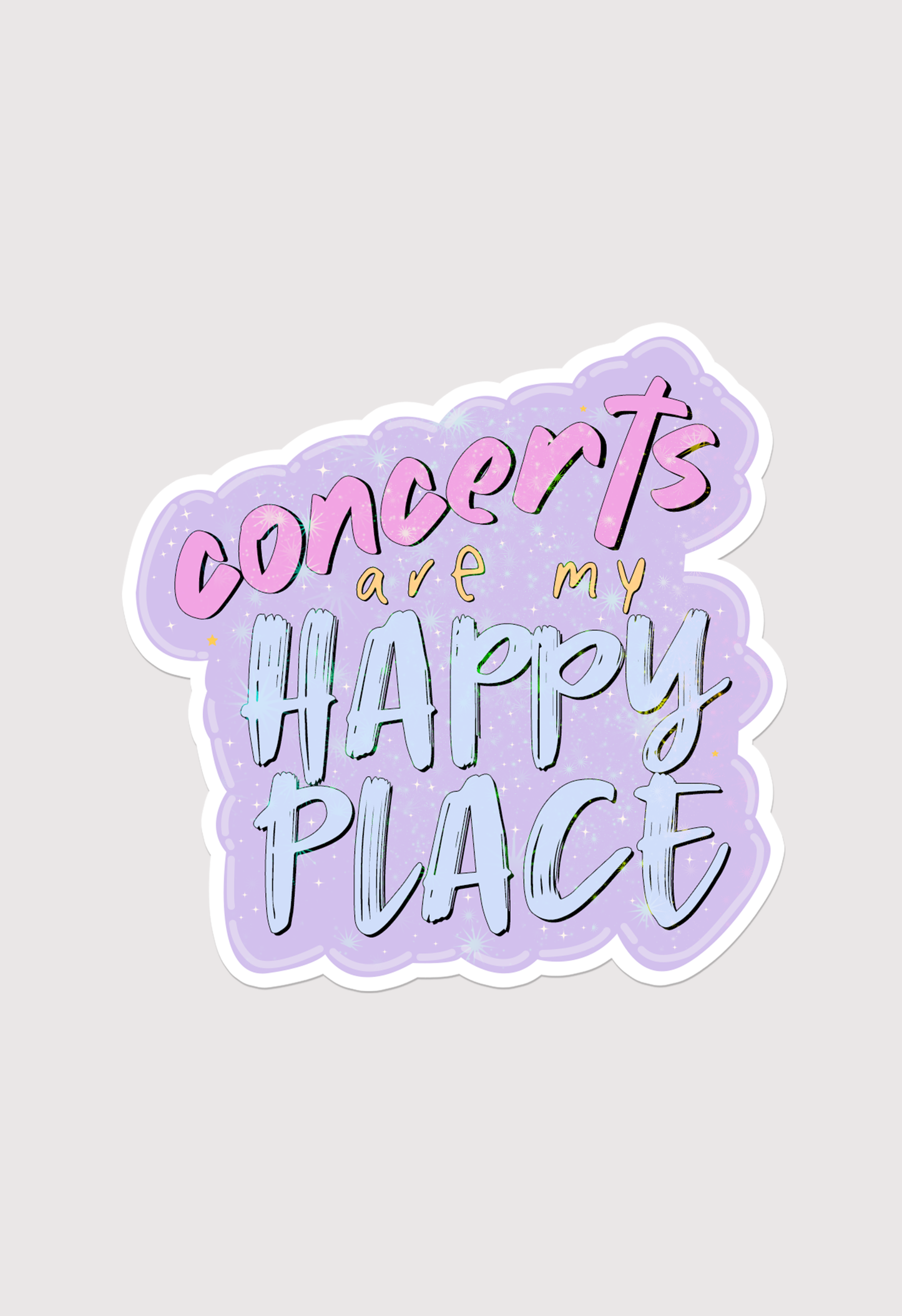 Concerts are my happy place | Glittery stickers