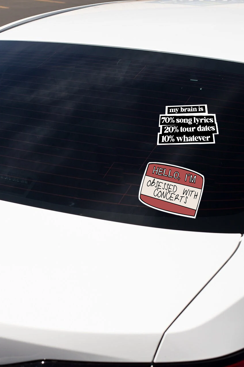 Bumper sticker - On my way to a concert | Vinyl stickers for cars | 25 x 9.5cm |