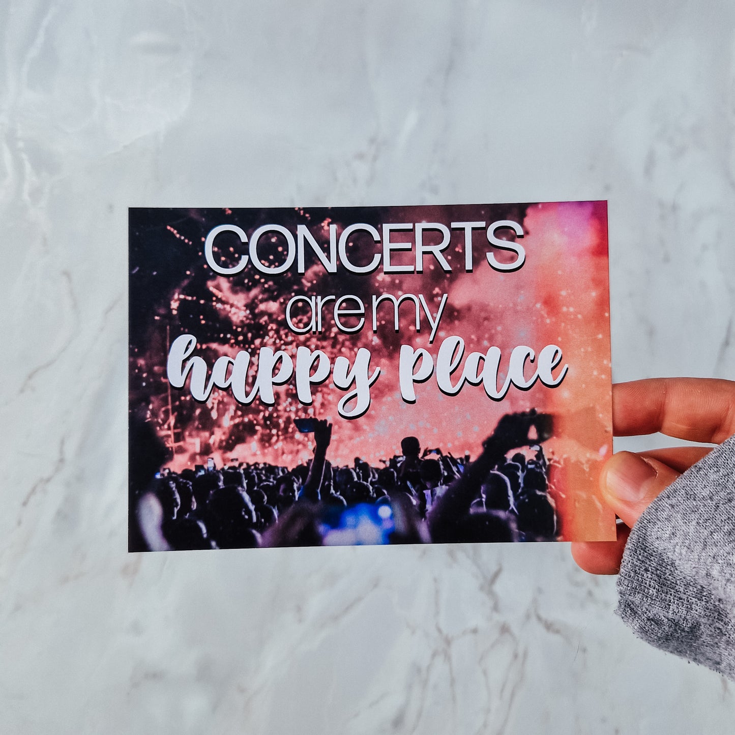 Concerts are my happy place - postcard