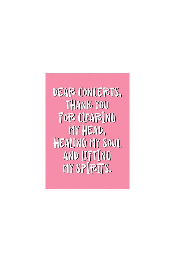 Dear concerts - postcard