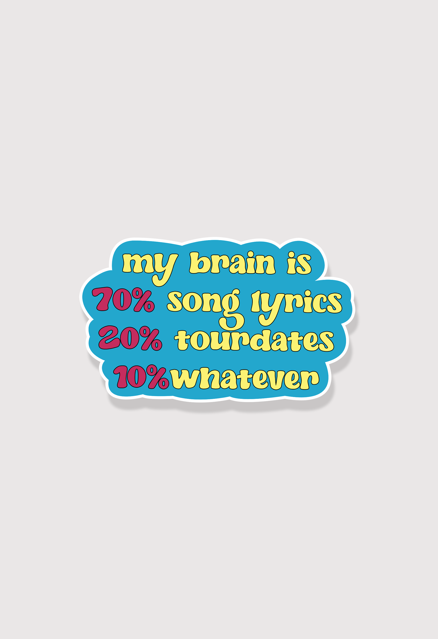 My brain is lyrics - Sticker